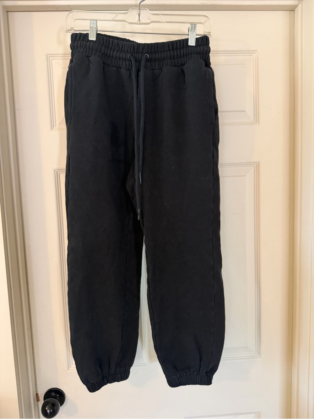 Quince Black Jogger Track Pants thick material Sz XS